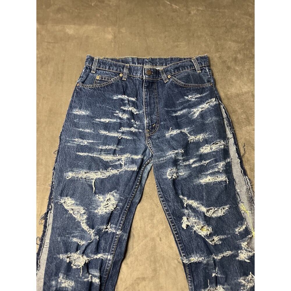 Levi's 40509-0215‎ 36x32 Men's Jeans Orange Tab Blue Medium Wash 80's Destroyed - Picture 4 of 9